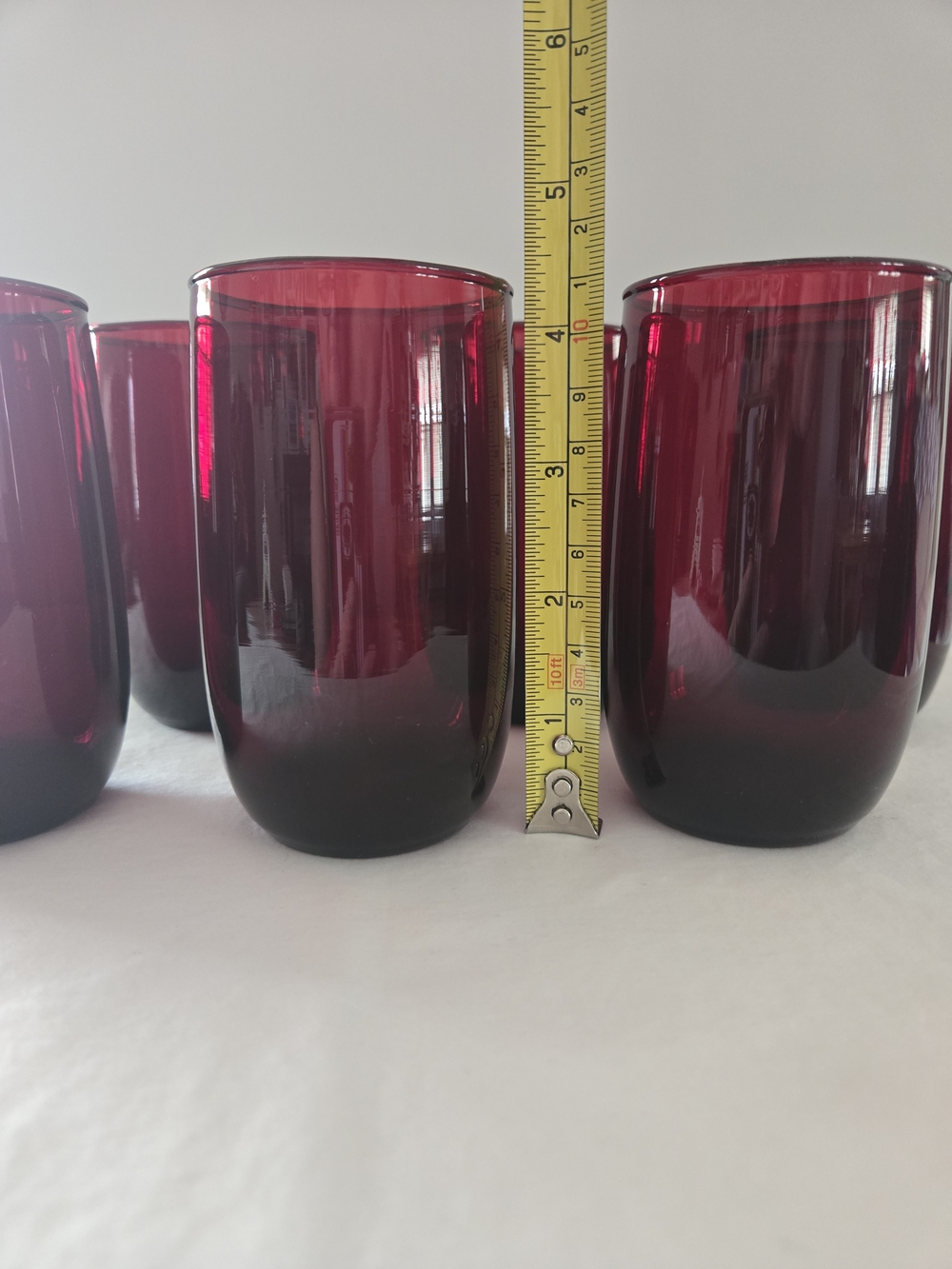 Vintage Anchor Hocking Roly Poly Ruby Red Stemless Tumblers - Set of 6 - Picture 6 of 7